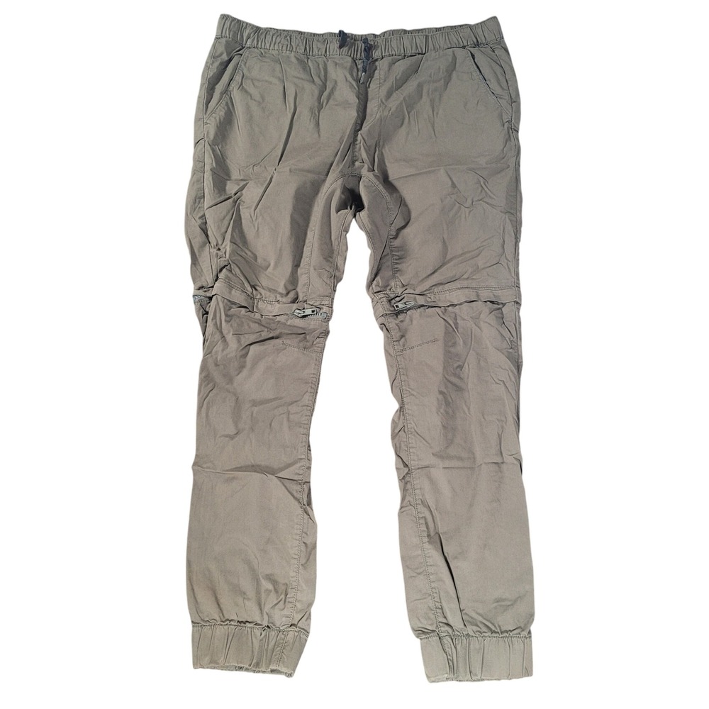 Bullhead Denim Co Convertible Pants Joggers Olive Green Skinny Large Zip Off